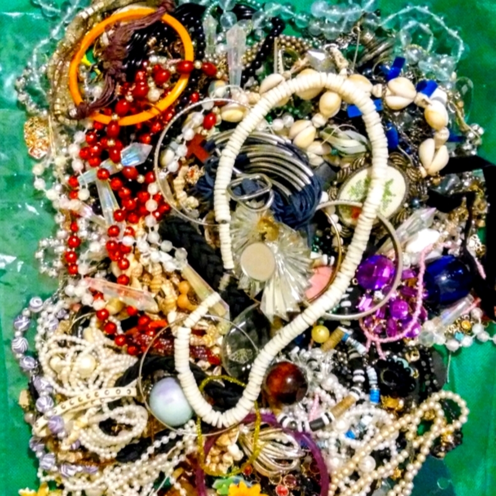 Vintage Costume Jewelry Scrap Junk Drawer 4lbs.